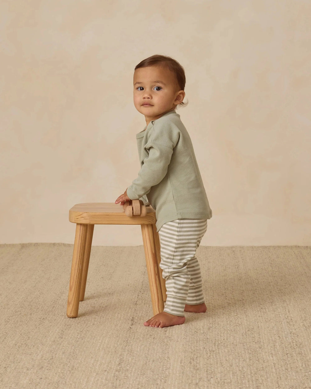 Quincy Mae Baby Drawstring Pant - Fern Stripe