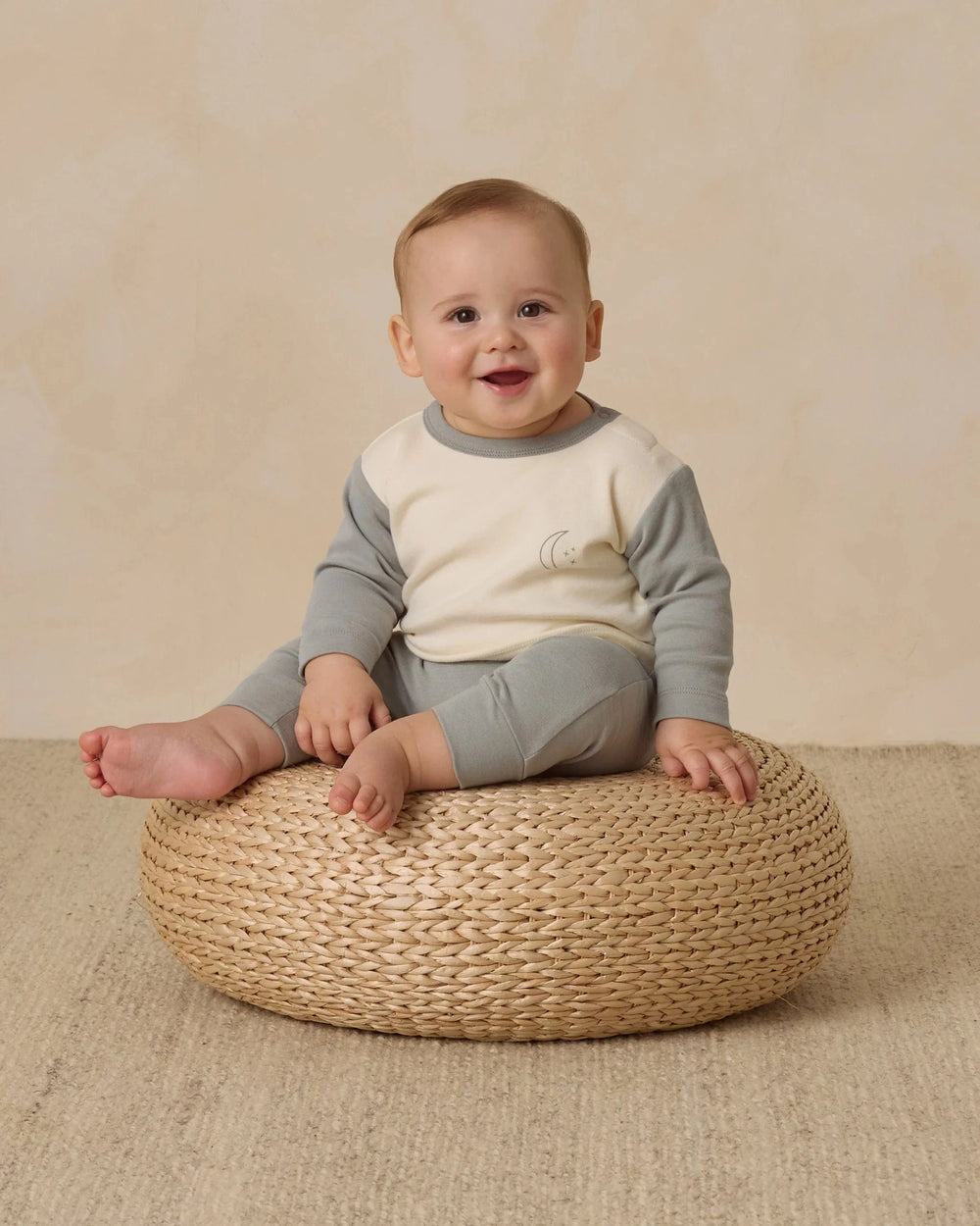 Quincy Mae Baby Drawstring Pant - Steel Blue