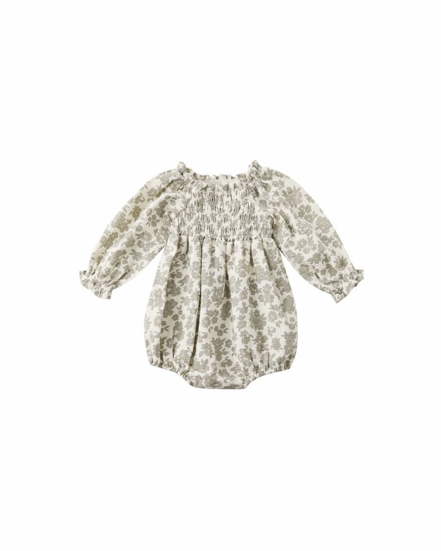 Quincy Mae Baby Eden Romper - Green Floral