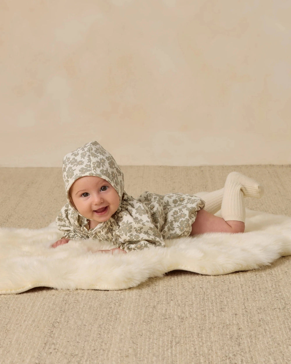 Quincy Mae Baby Eden Romper - Green Floral