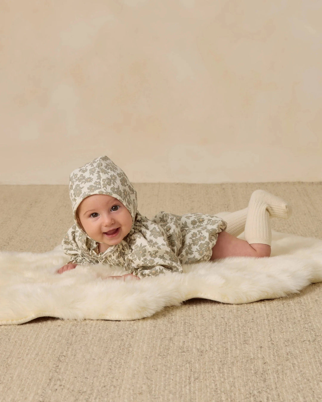 Quincy Mae Baby Eden Romper - Green Floral