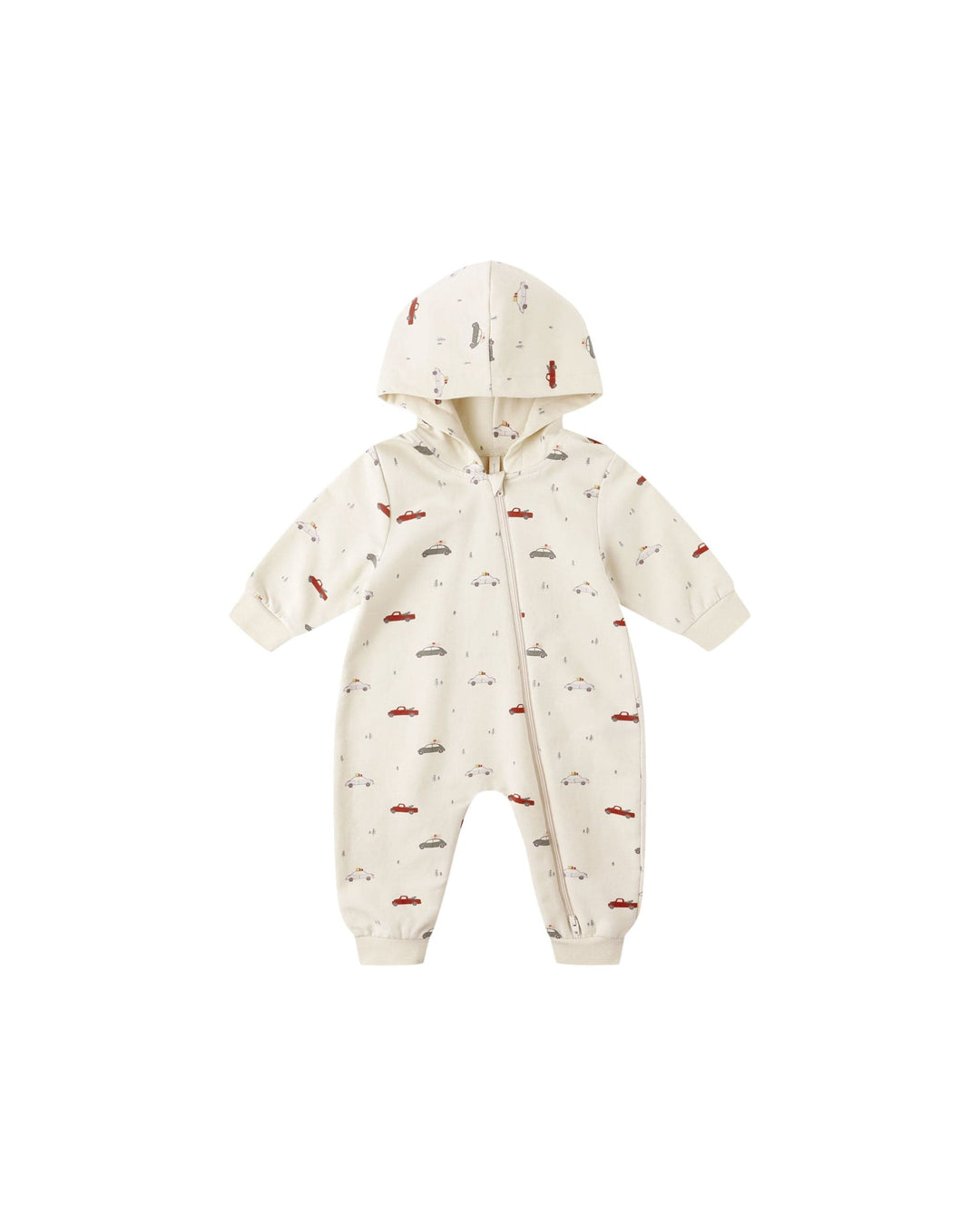 Quincy Mae Baby Hooded Jumpsuit - Cars