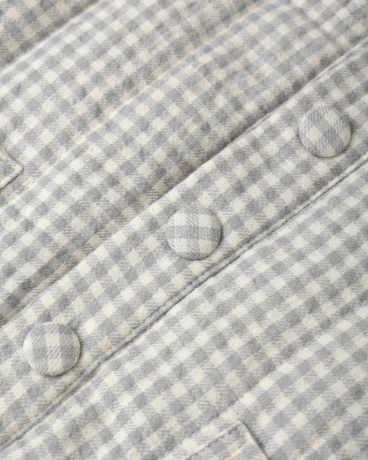 Quincy Mae Baby Hooded Woven Jacket - Blue Gingham