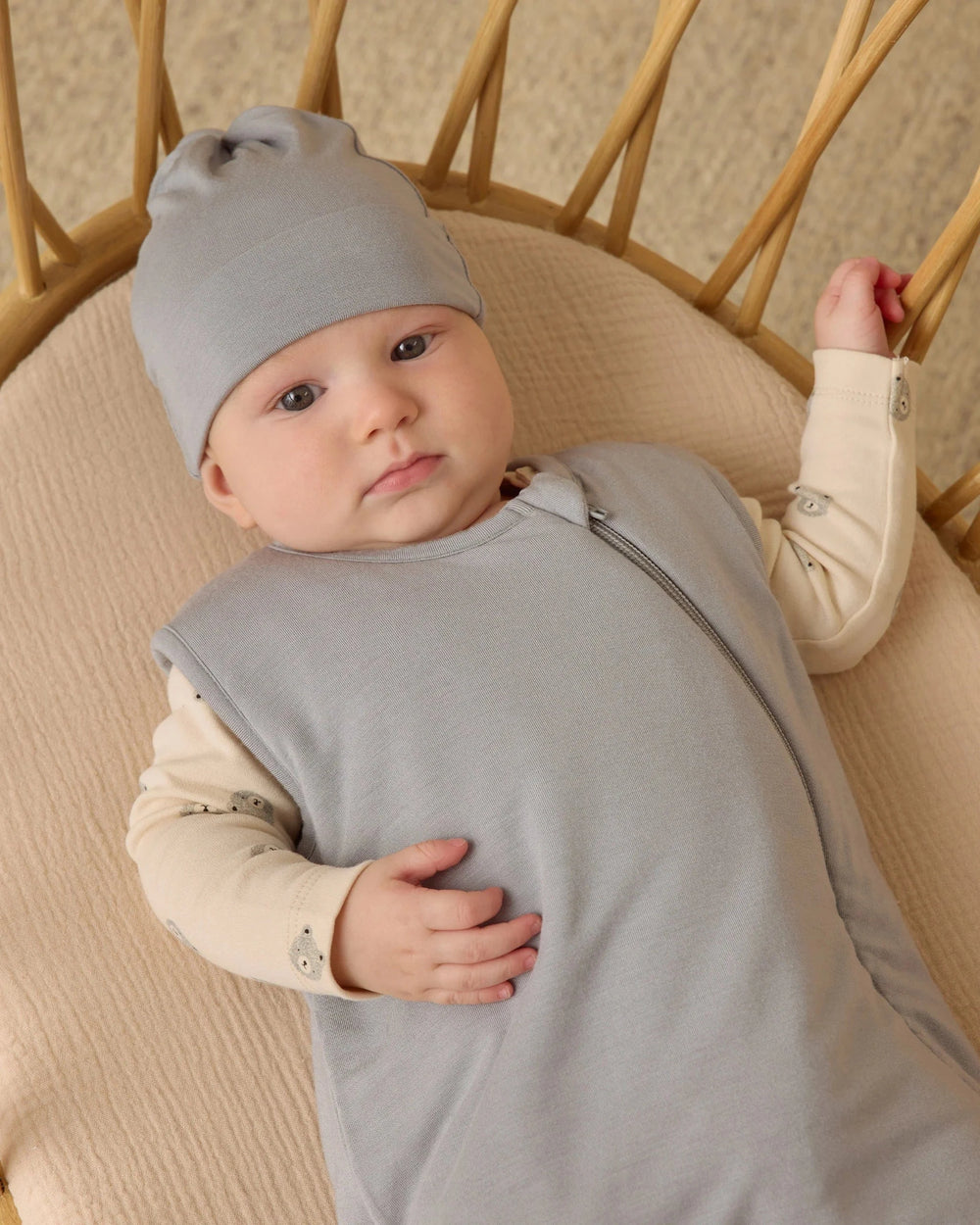 Quincy Mae Baby Jersey Bodysuit, 2 Pack - Bears, Steel Blue