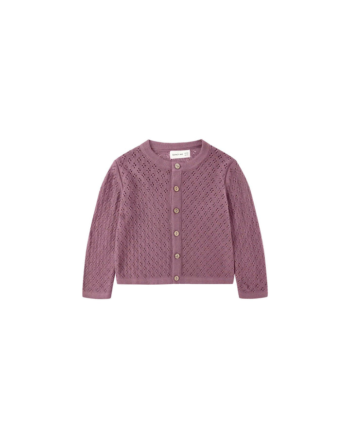 Quincy Mae Baby Knit Cardigan - Mulberry
