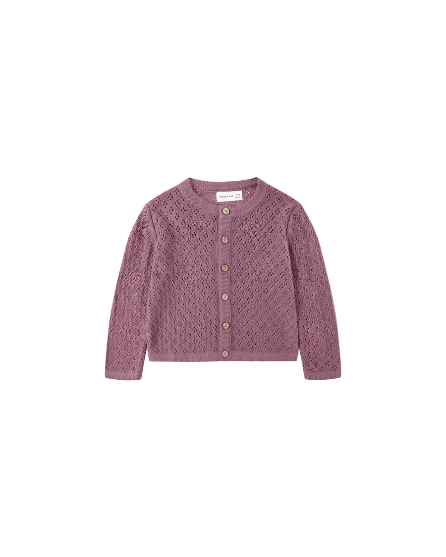 Quincy Mae Baby Knit Cardigan - Mulberry