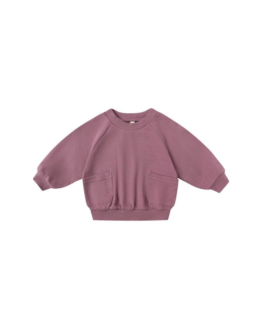 Quincy Mae Baby Pocket Sweatshirt - Mulberry