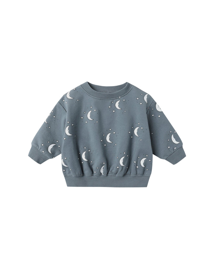 Quincy Mae Baby Relaxed Fleece Sweatshirt - Silver Moons
