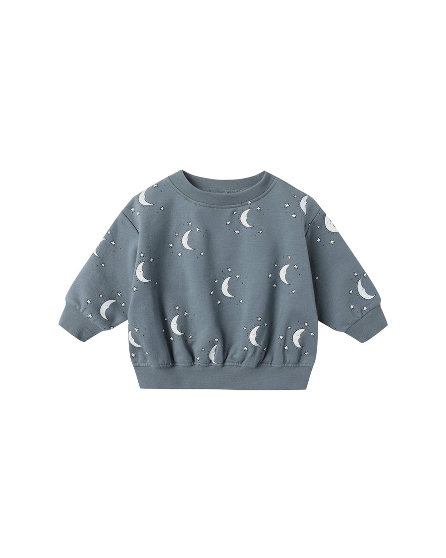 Quincy Mae Baby Relaxed Fleece Sweatshirt - Silver Moons