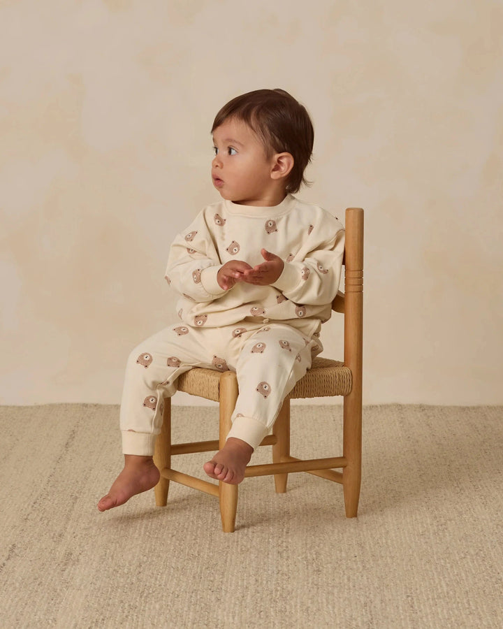 Quincy Mae Baby Relaxed Sweatpant - Brown Bear