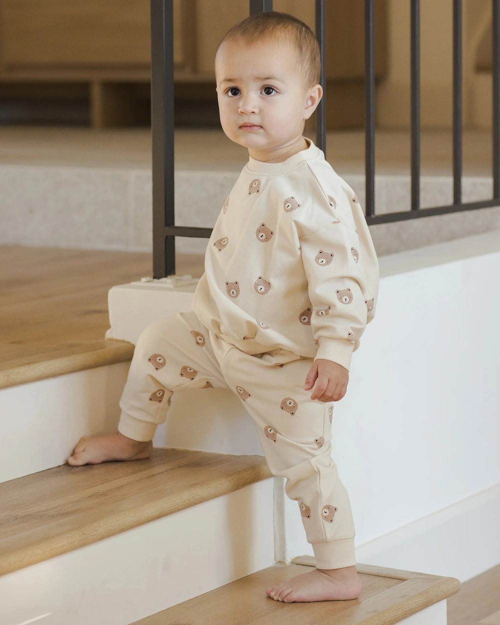Quincy Mae Baby Relaxed Sweatpant - Brown Bear