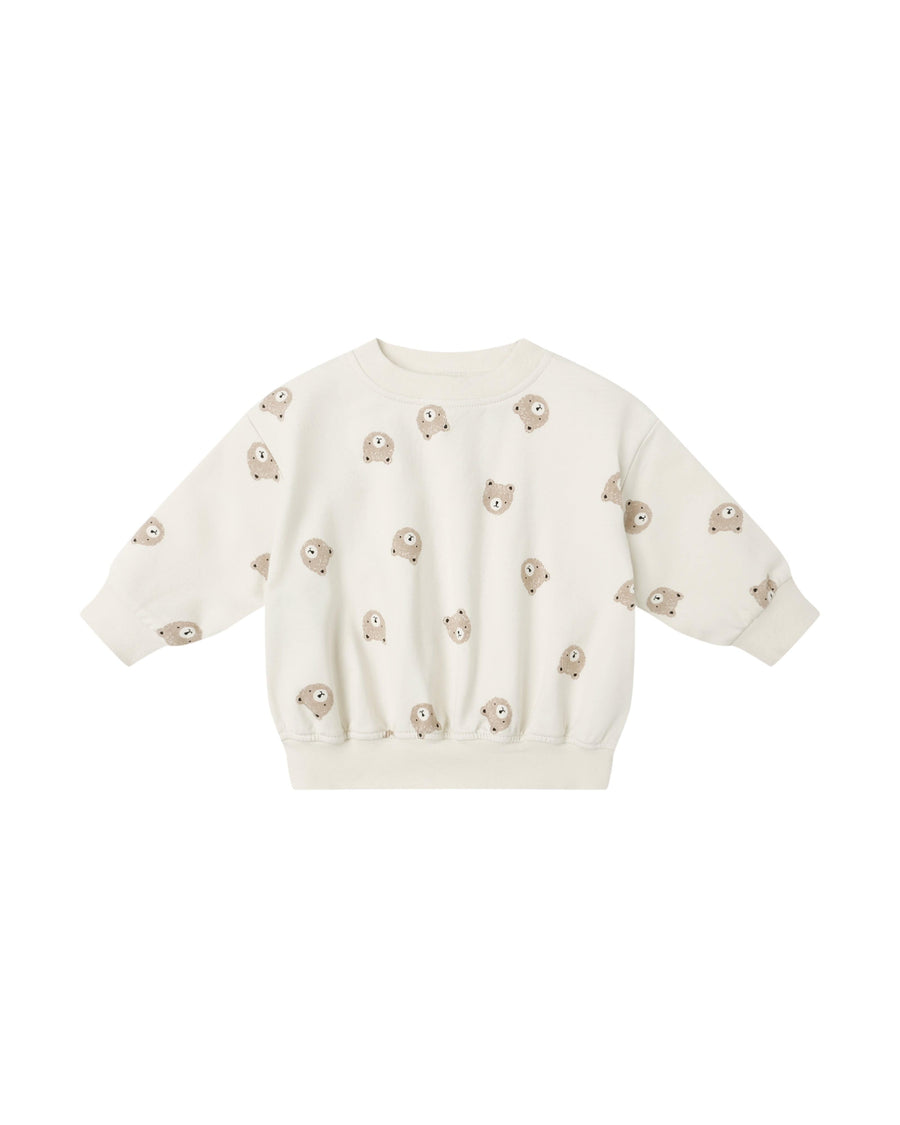 Quincy Mae Baby Relaxed Sweatshirt - Brown Bear