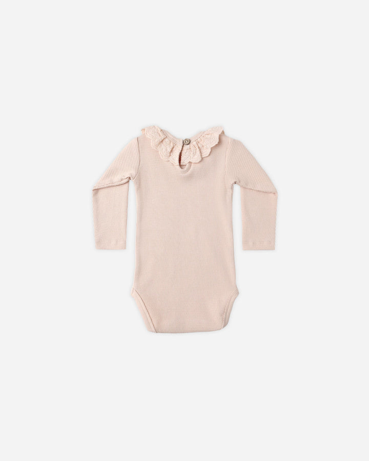 Quincy Mae Baby Ruffle Collar Bodysuit - Antique