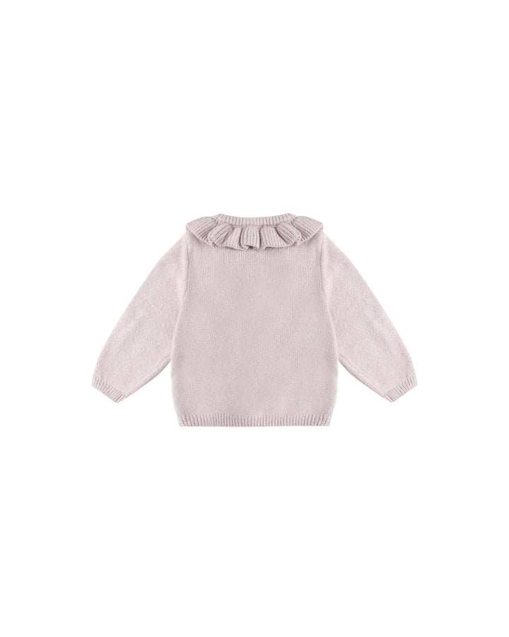 Quincy Mae Baby Ruffle Collar Cardigan - Lilac