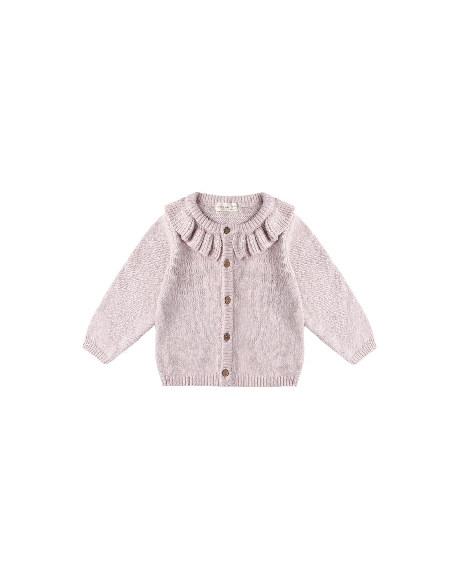 Quincy Mae Baby Ruffle Collar Cardigan - Lilac