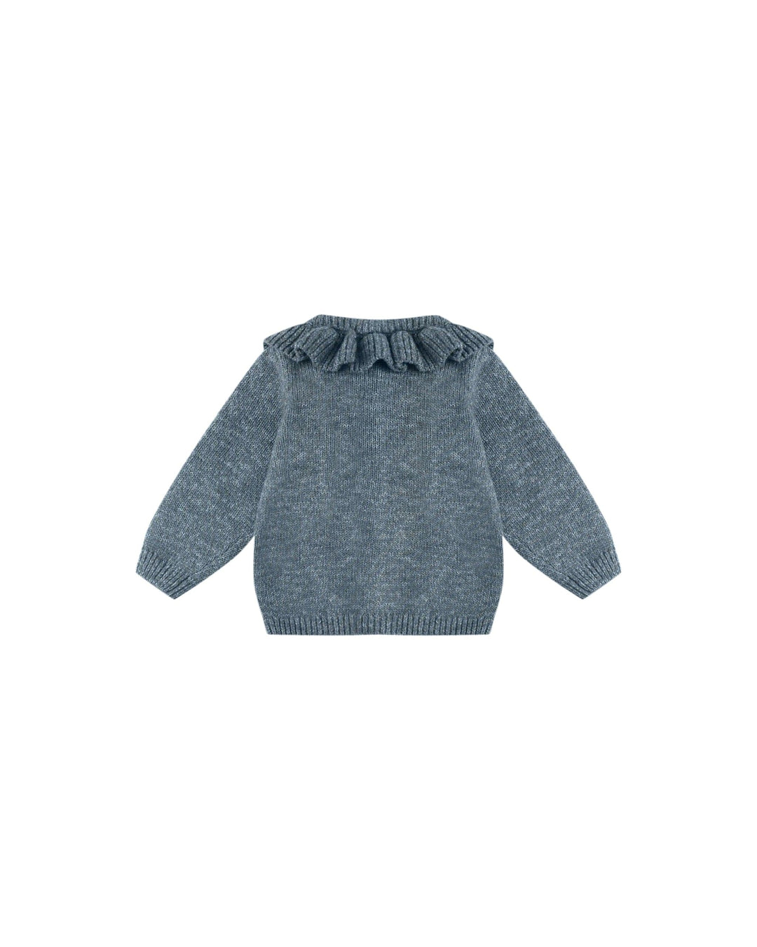 Quincy Mae Baby Ruffle Collar Cardigan - Ocean