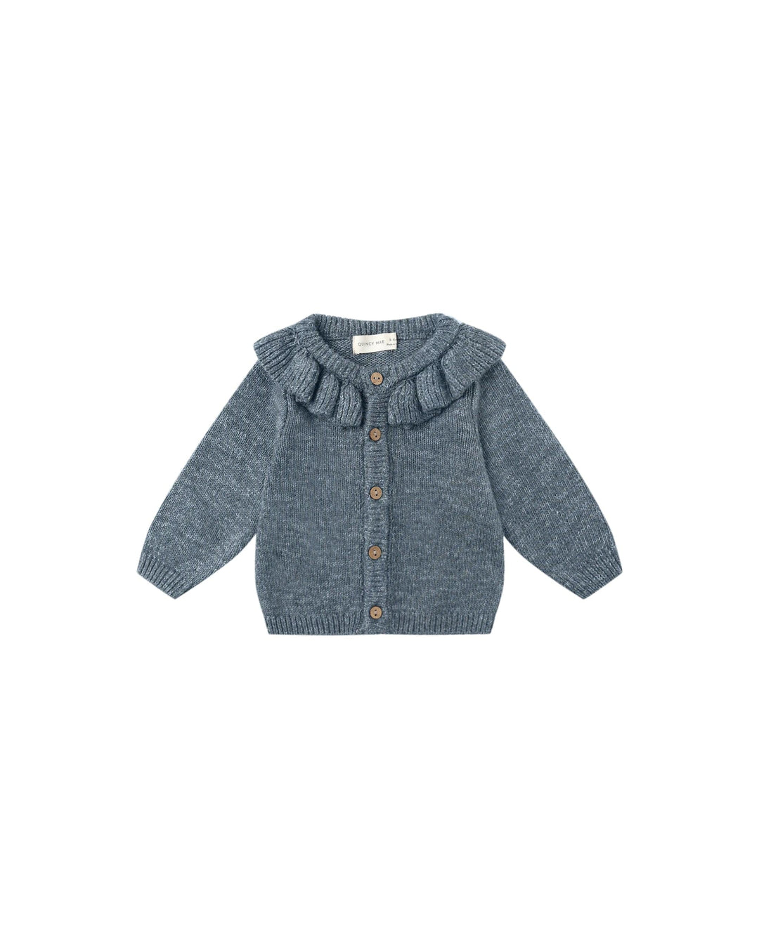 Quincy Mae Baby Ruffle Collar Cardigan - Ocean