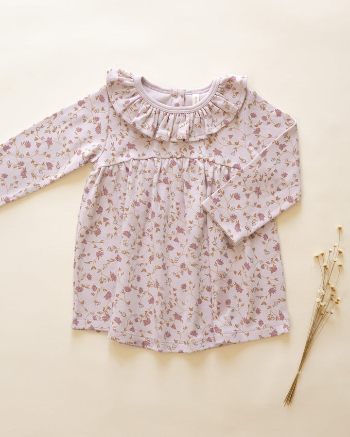 Quincy Mae Baby Ruffle Collar Jersey Dress - Garden