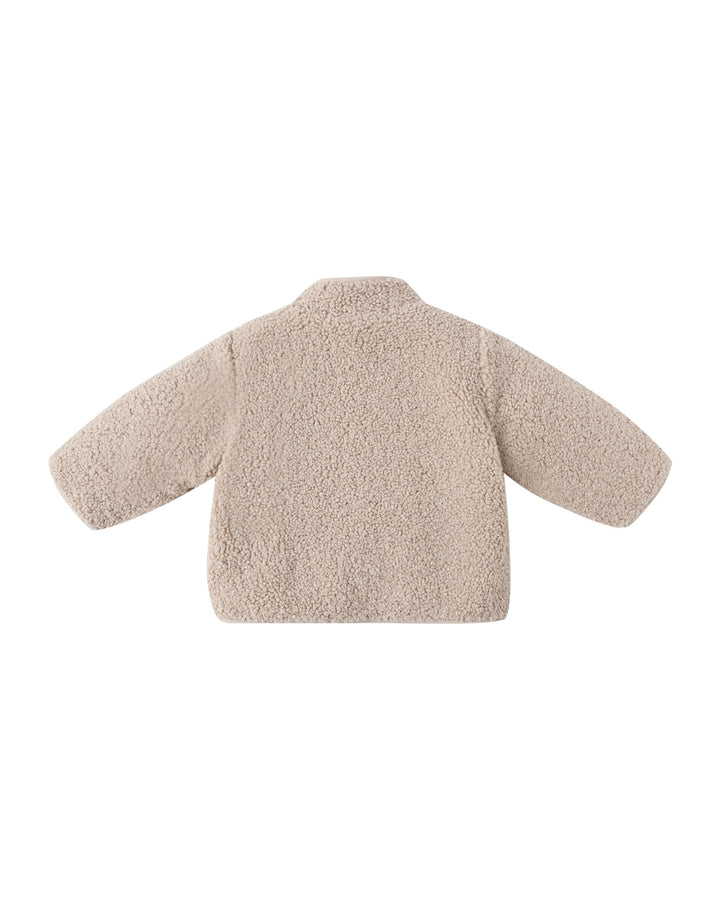 Quincy Mae Baby Shearling Zip Jacket - Oat