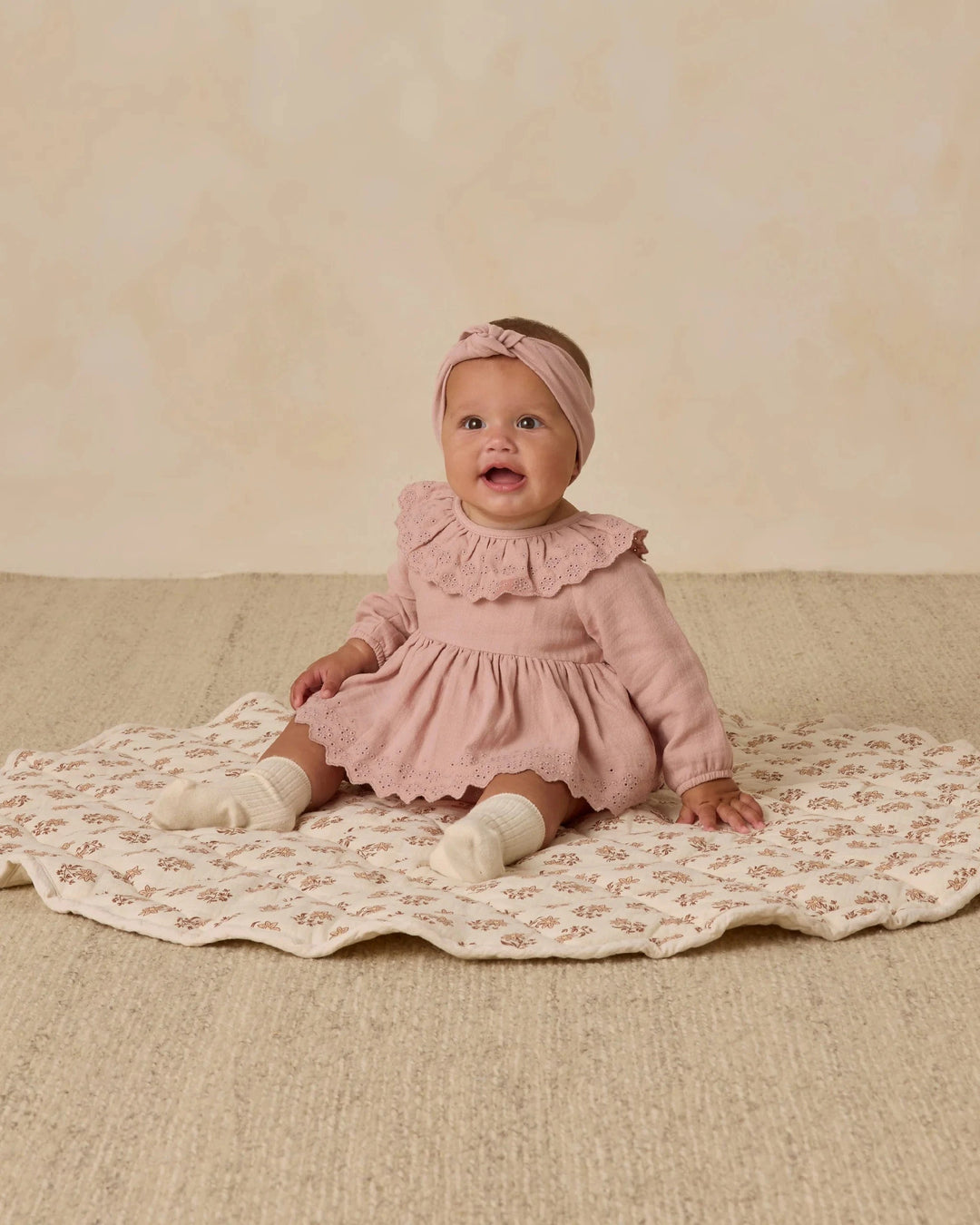 Quincy Mae Baby Thalia Romper - Rose