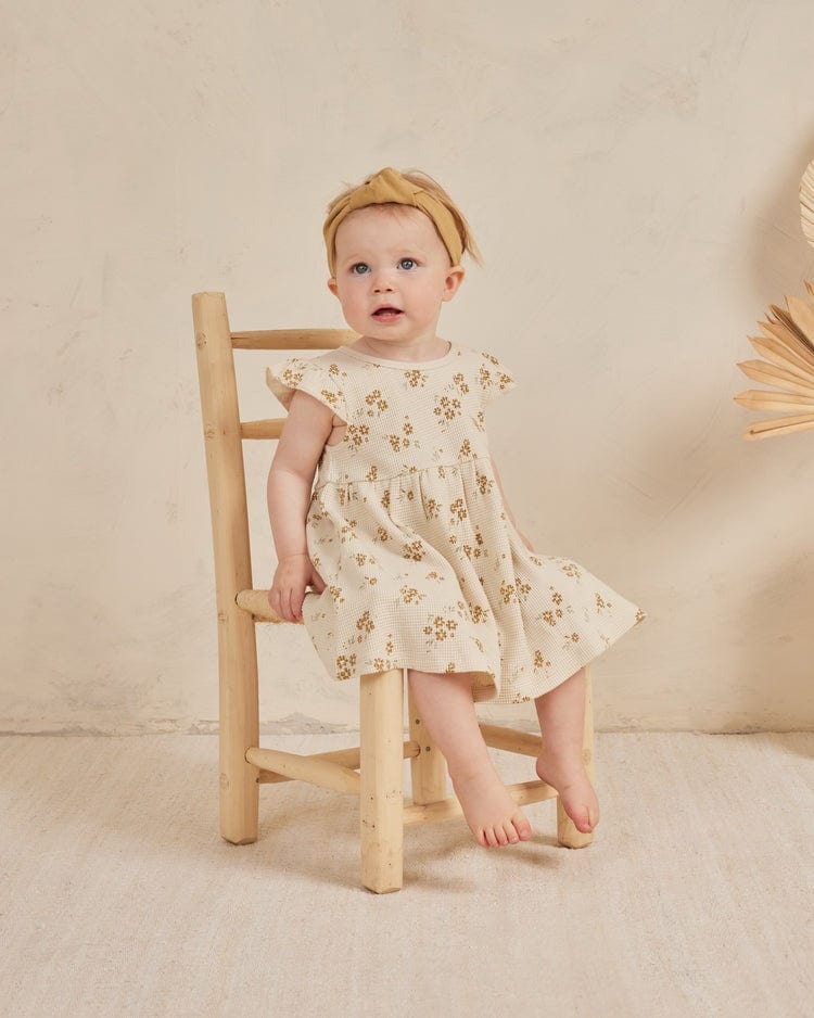Quincy Mae Baby & Toddler Dresses Flutter Sleeve Dress - Honey Flower