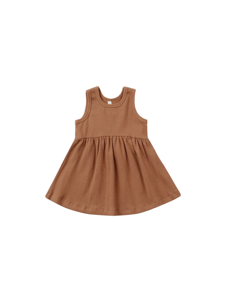 Quincy Mae Baby & Toddler Dresses Ribbed Tank Dress - Clay