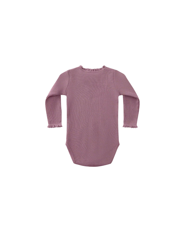 Quincy Mae Baby Waffle Long Sleeve Bodysuit - Mulberry