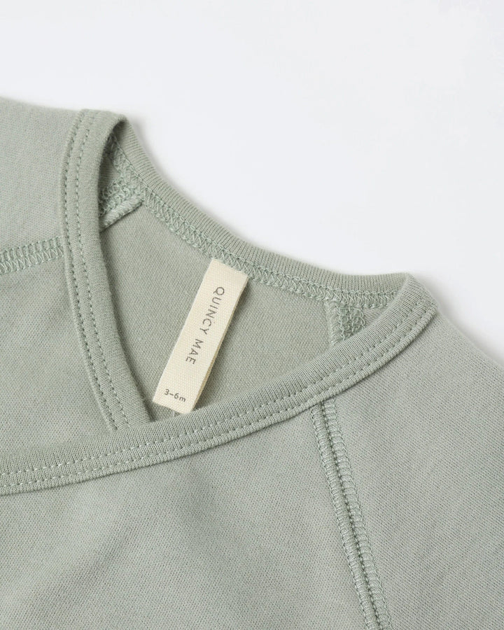 Quincy Mae Baby Wrap Top + Footed Pant Set - Fern