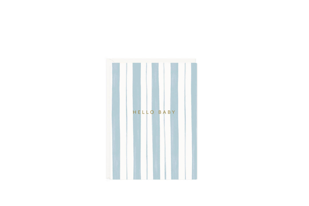 Ramona & Ruth Cards Baby Stripes Blue Mini Card