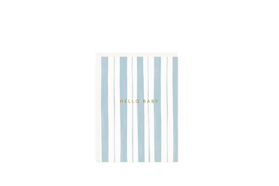 Ramona & Ruth Cards Baby Stripes Blue Mini Card