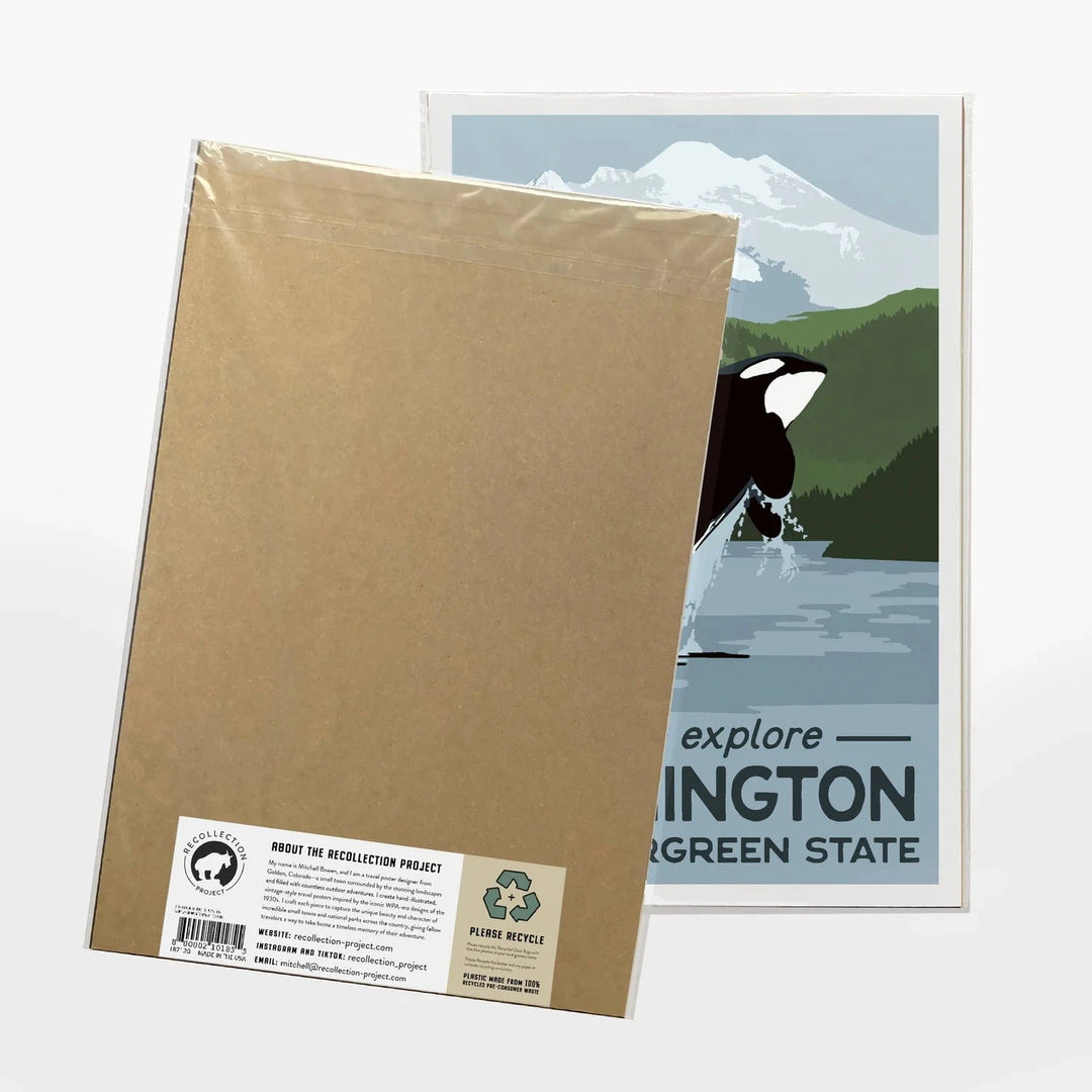 Recollection Project Paper PO Washington State Orca Travel Poster