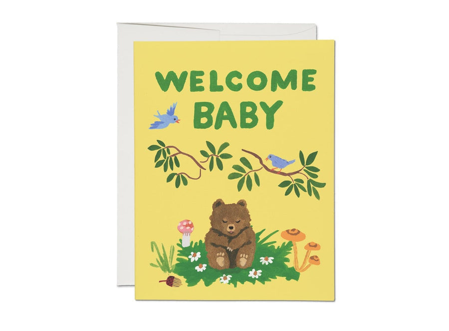 Red Cap Cards Card Baby Cub Welcome Baby Card