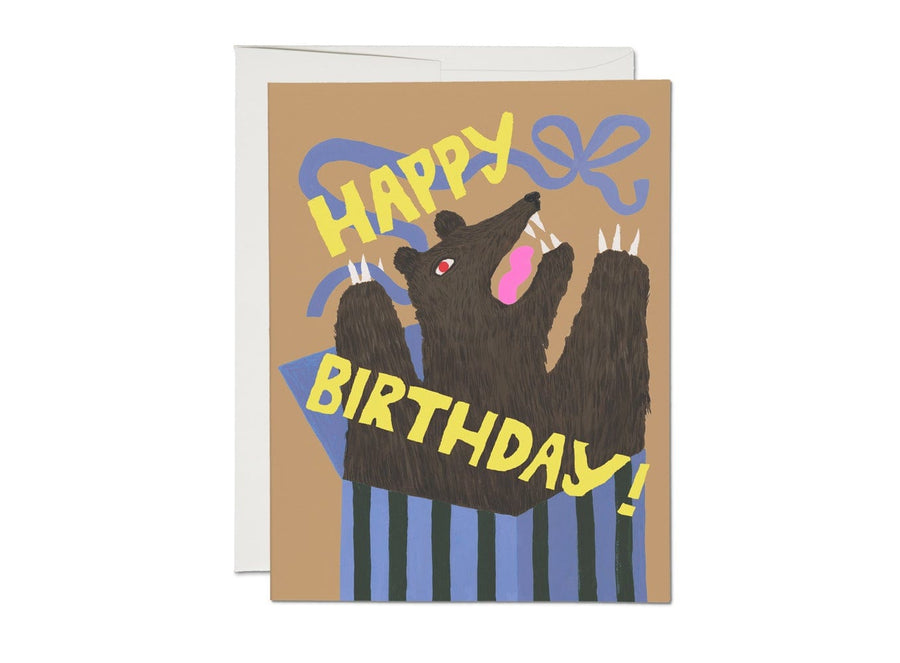 Red Cap Cards Card Bear Surprise Birthday Card