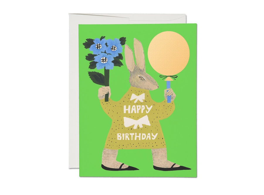 Red Cap Cards Card Party Rabbit Birthday Card