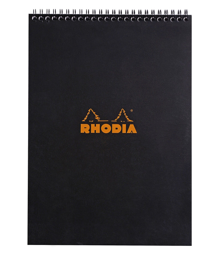 Rhodia Notebook Black Rhodia Wirebound Notebook 8.25" x 11.75" - GRAPH