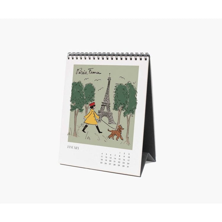 Rifle Paper Co. Calendar 2026 Travel Sketchbook Desk Calendar
