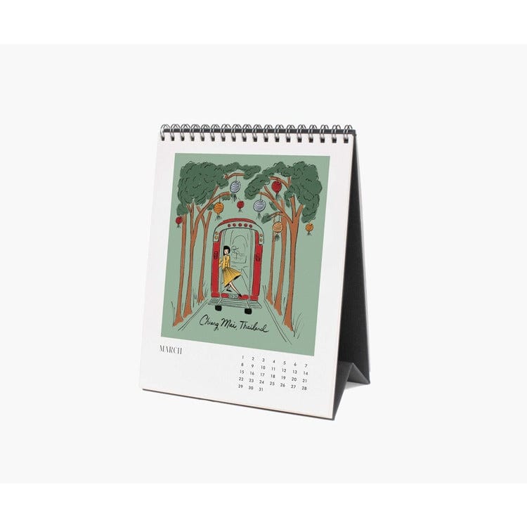 Rifle Paper Co. Calendar 2026 Travel Sketchbook Desk Calendar
