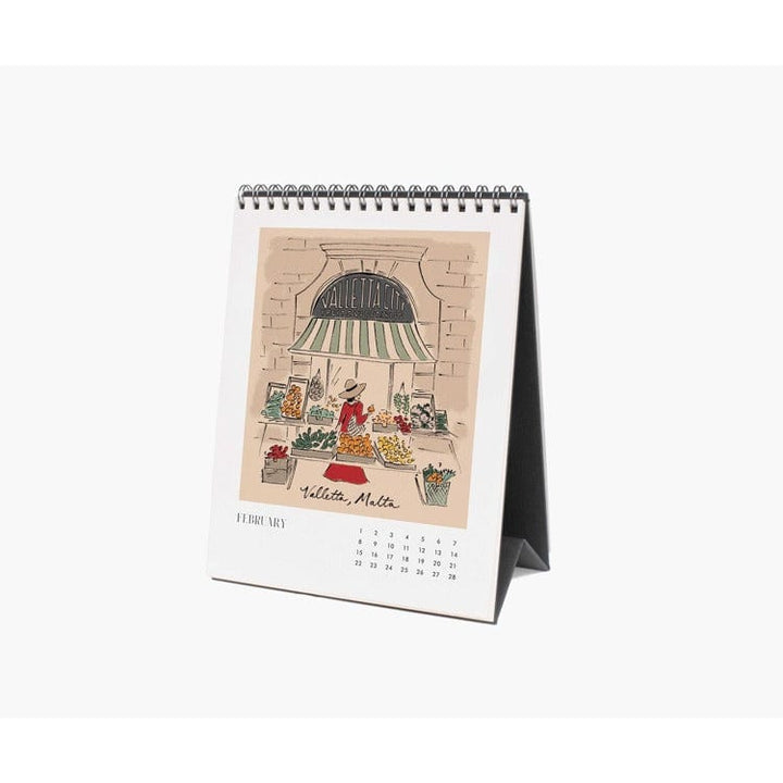 Rifle Paper Co. Calendar 2026 Travel Sketchbook Desk Calendar
