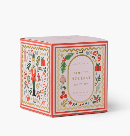 Rifle Paper Co. Holiday Holly Jolly Nutcracker Holiday 9oz Glass Candle
