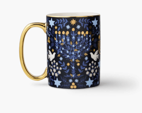 Rifle Paper Co. Holiday Laurel Menorah Porcelain Mug
