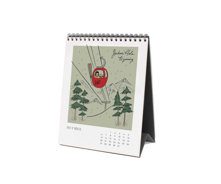 Rifle Paper Co. Paper 2026 Travel Sketchbook Desk Calendar