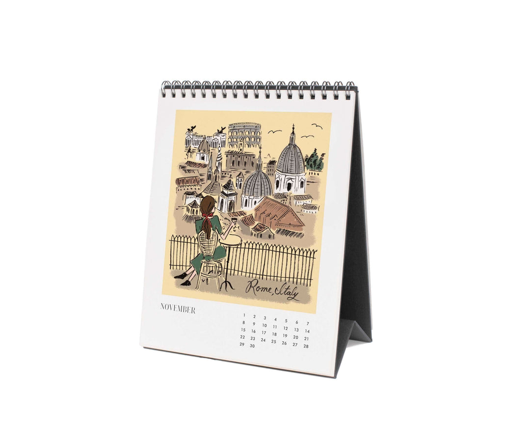 Rifle Paper Co. Paper 2026 Travel Sketchbook Desk Calendar