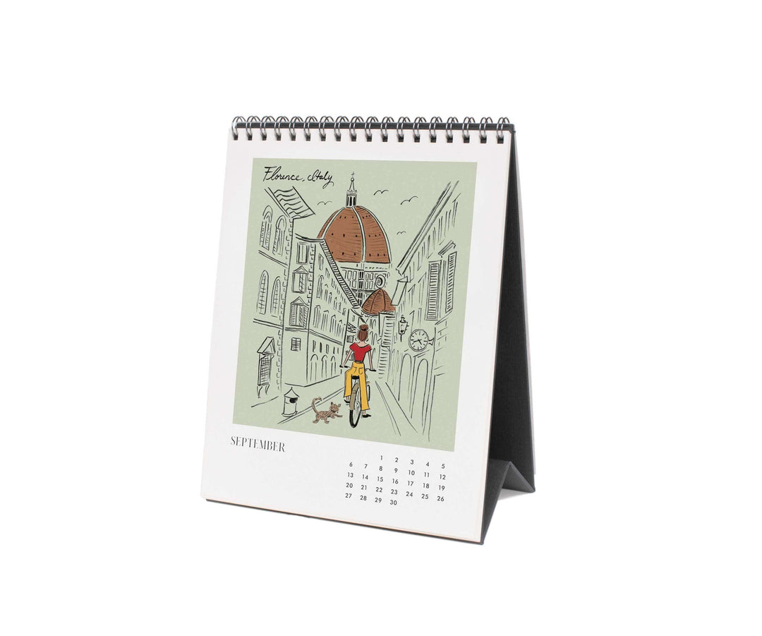 Rifle Paper Co. Paper 2026 Travel Sketchbook Desk Calendar