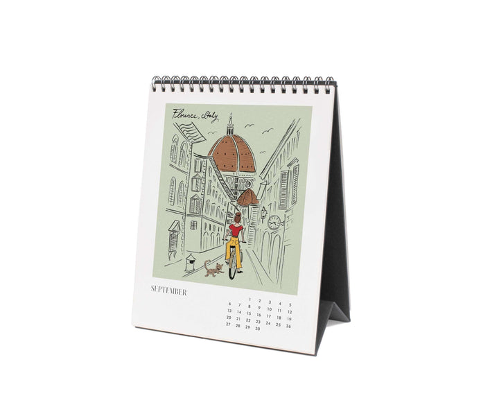 Rifle Paper Co. Paper 2026 Travel Sketchbook Desk Calendar