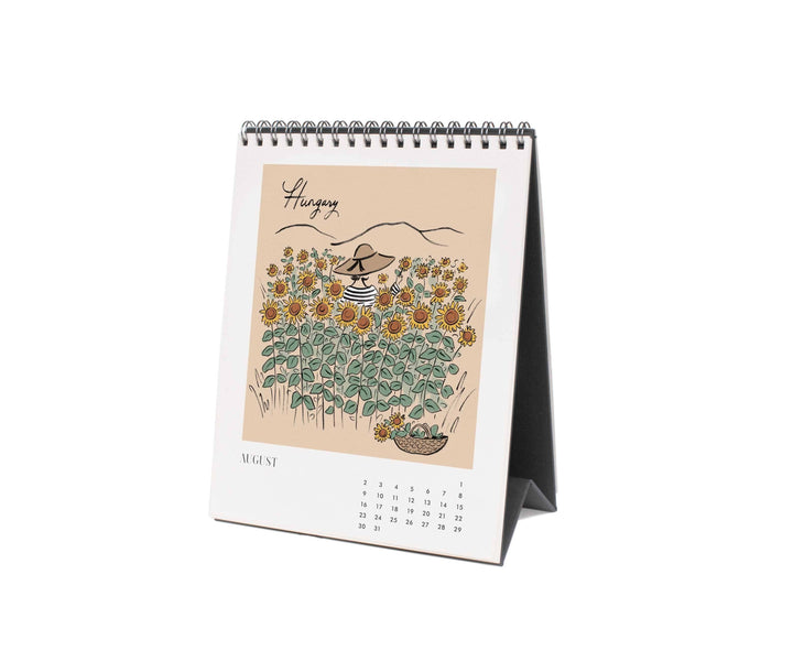 Rifle Paper Co. Paper 2026 Travel Sketchbook Desk Calendar