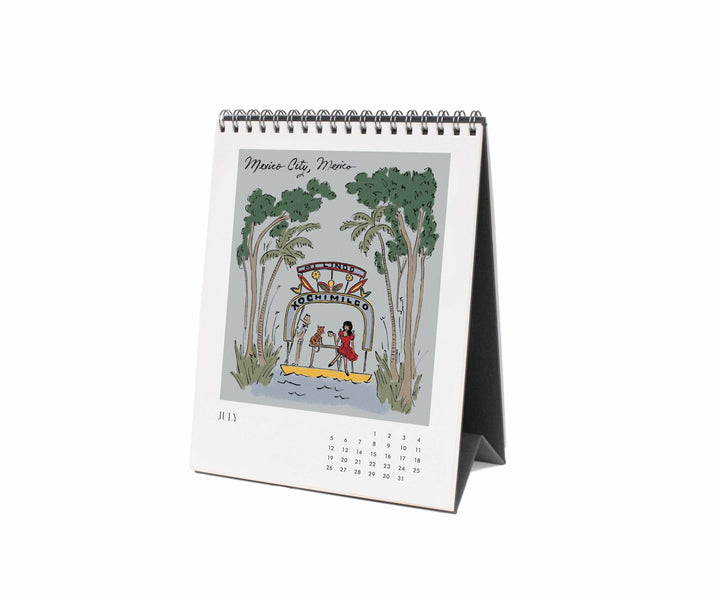 Rifle Paper Co. Paper 2026 Travel Sketchbook Desk Calendar