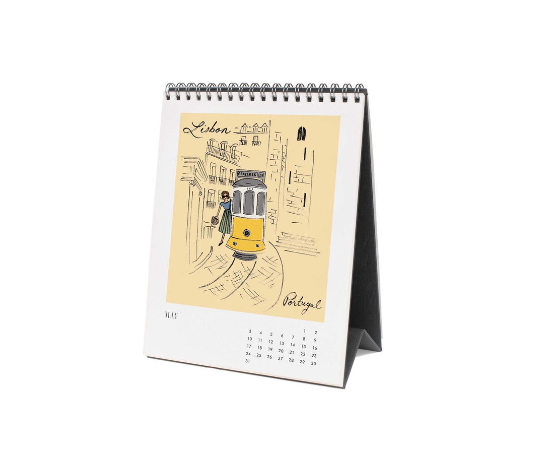 Rifle Paper Co. Paper 2026 Travel Sketchbook Desk Calendar