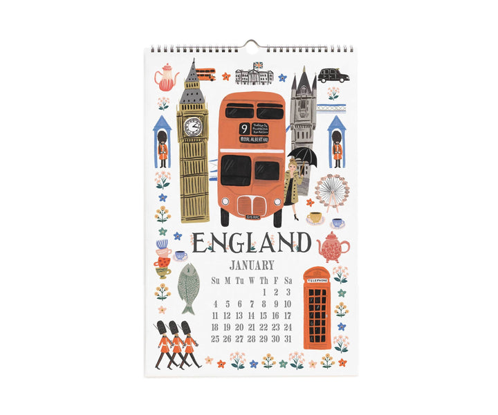 Rifle Paper Co. Paper 2026 World Travel Wall Calendar