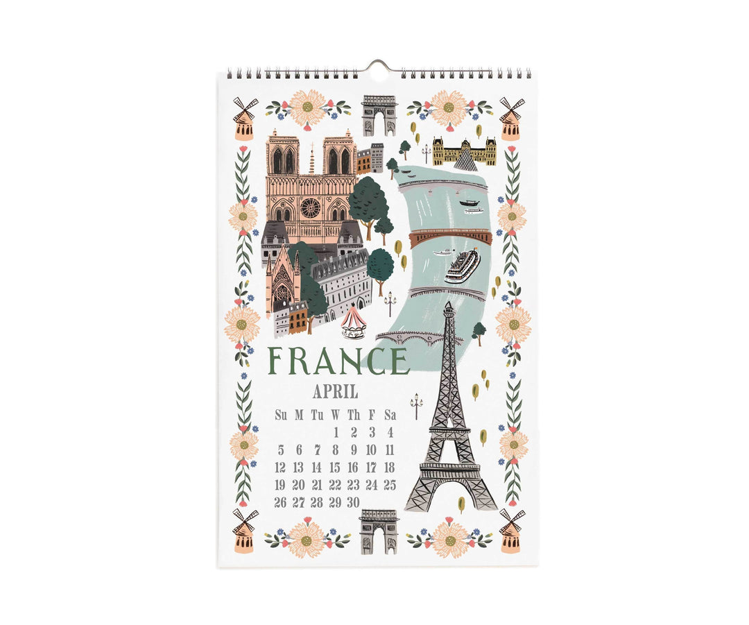 Rifle Paper Co. Paper 2026 World Travel Wall Calendar