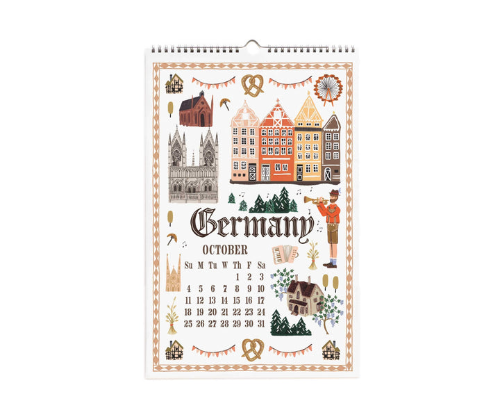 Rifle Paper Co. Paper 2026 World Travel Wall Calendar